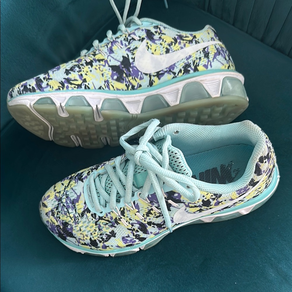 Nike Blue and Purple Artistic Sneakers